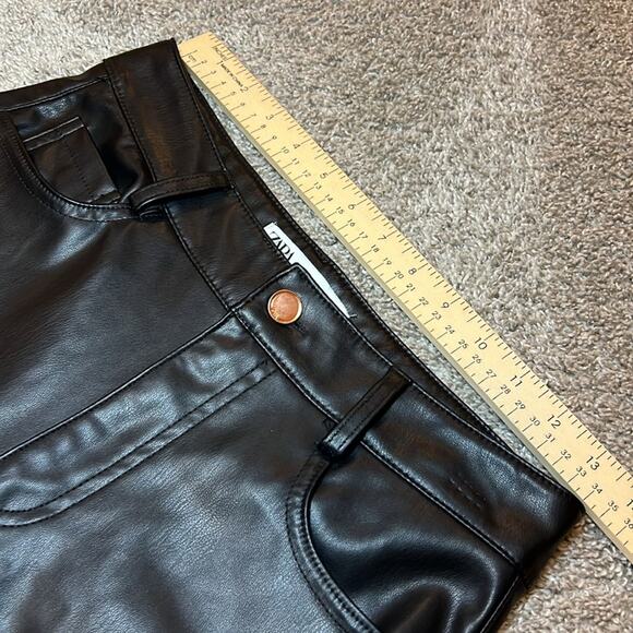 ZARA Faux Black Leather 90s Pant Size 4 XS Gothic Party Holiday‎ Sexy Concert - Picture 12 of 15